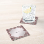 ピンク装飾用紙コースター スクエアペーパーコースター (インサイチュ)