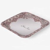 ピンク装飾紙プレート ペーパープレート (傾斜あり)