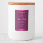 ピンク製品ラベル金ゴールドソフトグリッターバラグラフィック フードラベル (正面)