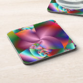 ピンク製風車抽象芸術コルクコースターセット6 コースター (左側)