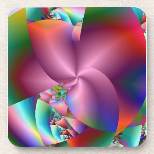 ピンク製風車抽象芸術コルクコースターセット6 コースター (正面)