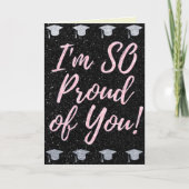 ピンク誇りを持ったグリッター卒業カード カード (正面)