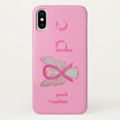 ピンク認識度リボンがんエンジェルiPhone Xケース Case-Mate iPhoneケース (裏面)