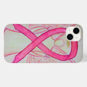 ピンク認識度リボンエンジェルカスタムーiPhoneケース Case-Mate iPhoneケース (裏面 (横))