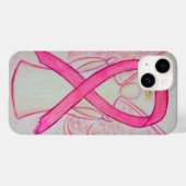 ピンク認識度リボンエンジェルカスタムーiPhoneケース Case-Mate iPhoneケース (裏面 (横))