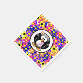 ピンク認識度リボンペンギン スタンダードカクテルナプキン (角)