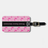 ピンク認識度付き乳がんリボン ラゲッジタグ (正面横)