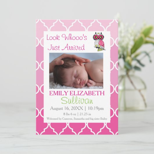 ピンク誕生の発表が届いたばかりの人を見て下さい。 案内状 (スタンド正面)