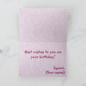 ピンク誕生日カード カード (内部)