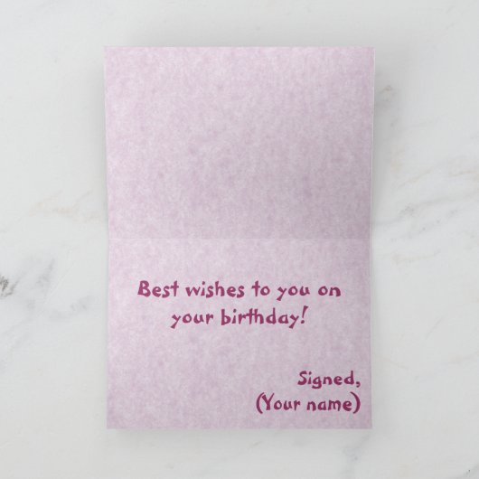 ピンク誕生日カード カード (内部)