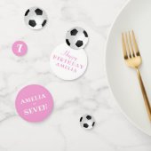 ピンク誕生日サッカーボールサッカー誕生日パーティー コンフェッティ (グループ)