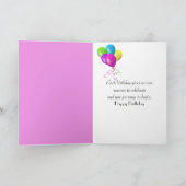 ピンク誕生日チューリップオンホワイト カード (内部)