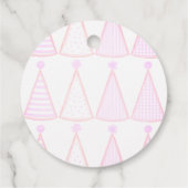 ピンク誕生日バナーハットギフトラベル フェイバータグ (裏面)