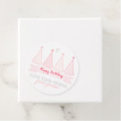 ピンク誕生日バナーハットギフトラベル フェイバータグ (インサイチュ)