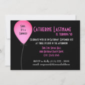 ピンク誕生日バルーン（写真付） 招待状 (裏面)