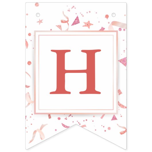 ピンク誕生日バンティンバナー バンティングフラッグ (第2の旗)