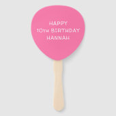 ピンク誕生日フォトカスタム ハンドファン (裏面)