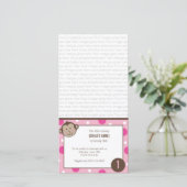 ピンク誕生日モンキーフォトカード招待状 (スタンド正面)