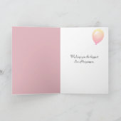 ピンク誕生日ローズブーケ カード (内部)