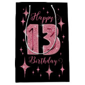 ピンク誕生日中抱き枕 ミディアムペーパーバッグ (正面)