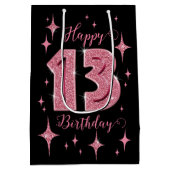 ピンク誕生日中抱き枕 ミディアムペーパーバッグ (裏面)