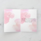ピンク誕生日女カスタマイズの子折りグリーティングカード カード (内部)
