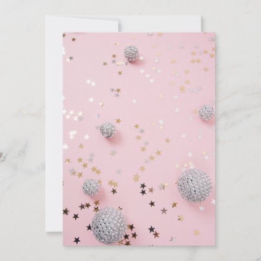 ピンク誕生日招待状 招待状 (裏面)