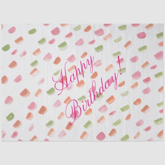 ピンク誕生日組織 薄葉紙 (正面)