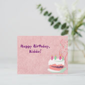 ピンク誕生日葉書 ポストカード (スタンド正面)