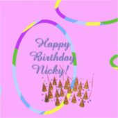 ピンク誕生日 シール (正面)