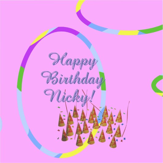 ピンク誕生日 シール (正面)