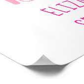 ピンク誕生統計ベビーフットプリント誕生以降 ポスター (角)