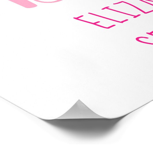 ピンク誕生統計ベビーフットプリント誕生以降 ポスター (角)