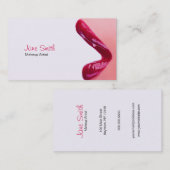 ピンク調子のメーキャップアーティストの名刺 名刺 (正面/裏面)