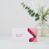 ピンク調子のメーキャップアーティストの名刺 名刺 (スタンド正面)