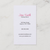 ピンク調子のメーキャップアーティストの名刺 名刺 (裏面)