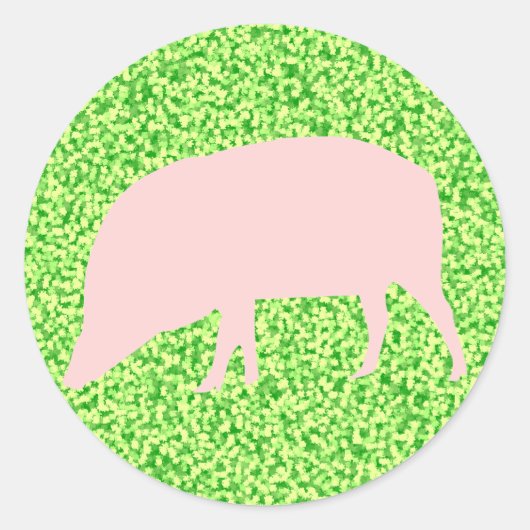 ピンク豚のステッカー ラウンドシール (正面)