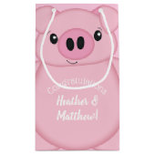 ピンク豚のベビーシャワー スモールペーパーバッグ (裏面)