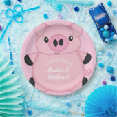 ピンク豚のベビーシャワー ペーパープレート (パーティー)