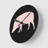 ピンク豚の壁時計 ラウンド壁時計 (傾斜)