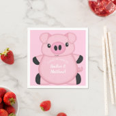 ピンク豚の赤ちゃんシャワー スタンダードカクテルナプキン (インサイチュ)