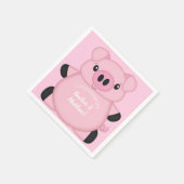 ピンク豚の赤ちゃんシャワー スタンダードカクテルナプキン (角)