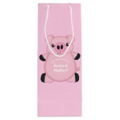 ピンク豚の赤ちゃんシャワー ワインギフトバッグ (裏面)
