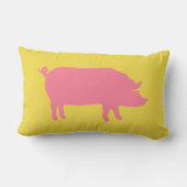 ピンク豚オン黄 ランバークッション (裏面)