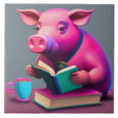 ピンク豚セラミックタイル タイル (正面)