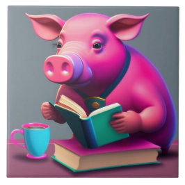 ピンク豚セラミックタイル タイル