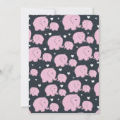 ピンク象かわいい赤ちゃんガールシャワー 招待状 (裏面)