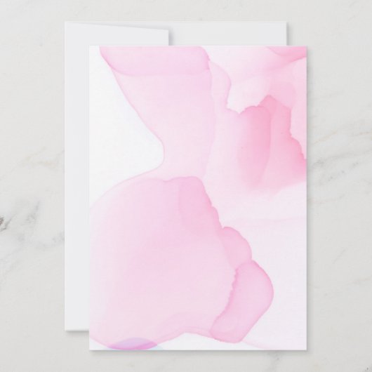 ピンク象きらびやかな小さな星の女の子ベビーシャワー 招待状 (裏面)