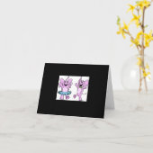 ピンク象のスタイルのロゴのメッセージカード カード (黄色い花)