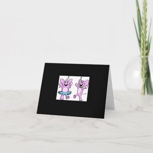 ピンク象のスタイルのロゴのメッセージカード カード (正面)